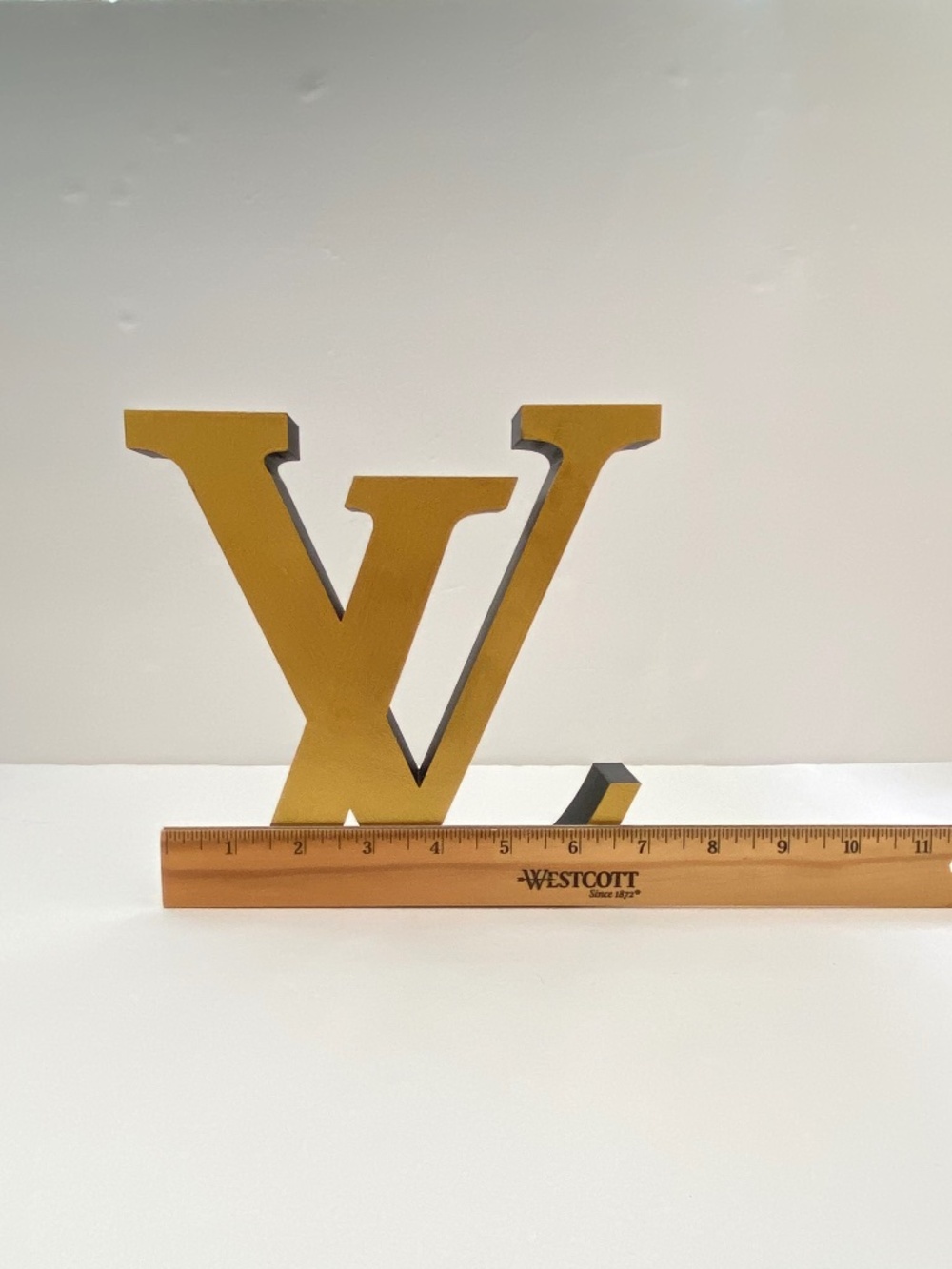 Rare LARGE 7" Black/Gold LV Art Decor - Picture 6 of 7